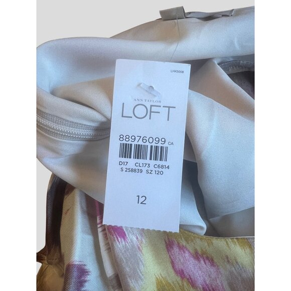 Ann Taylor Loft Womens Multicolor Ruffle Sleeve Dress Size 12 - Picture 11 of 16